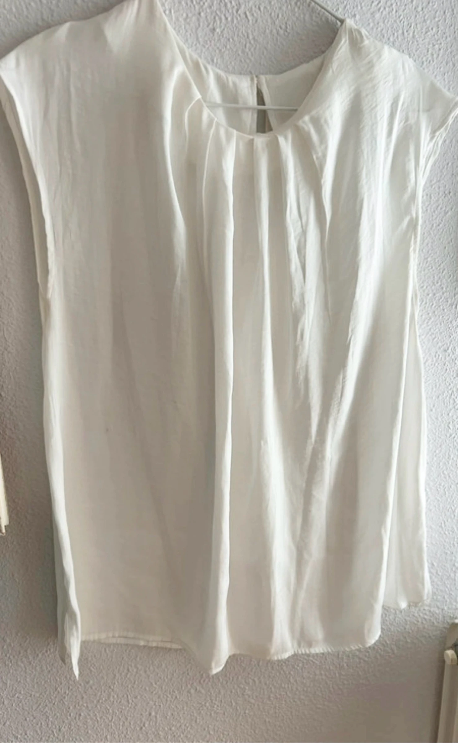 Blusa blanca fluida mujer talla 44-46 · tipo seda – photo 3